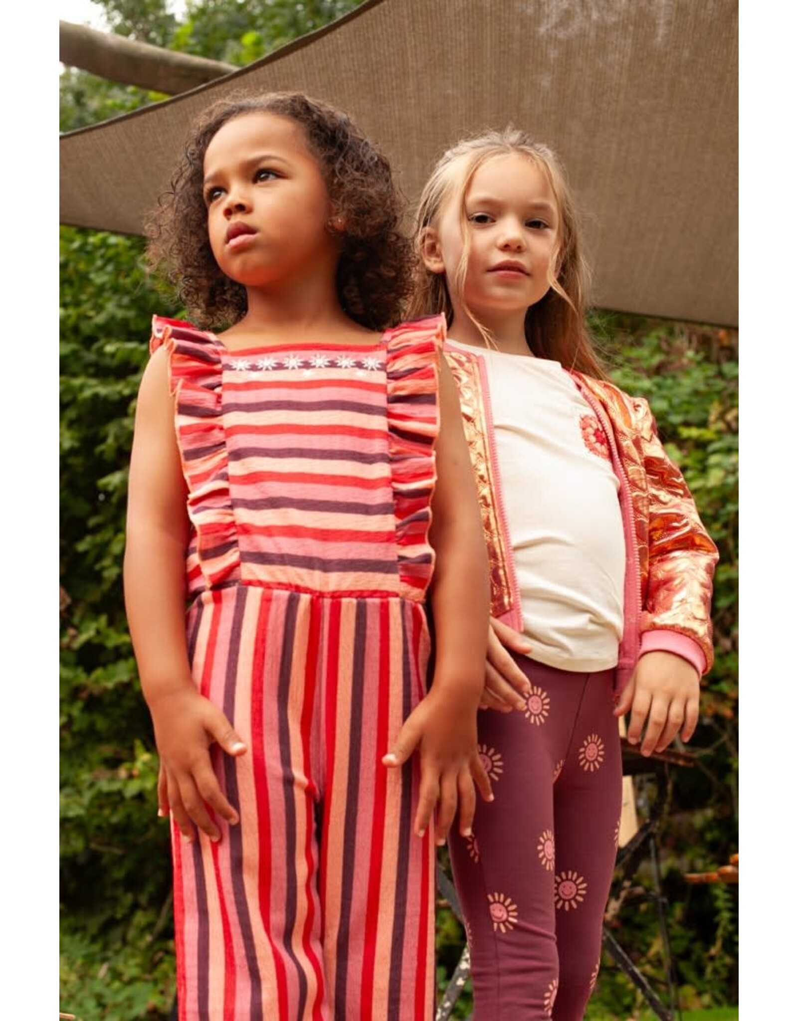 Jubel Jumpsuit streep seersucker - Salsa Sunset Zalm