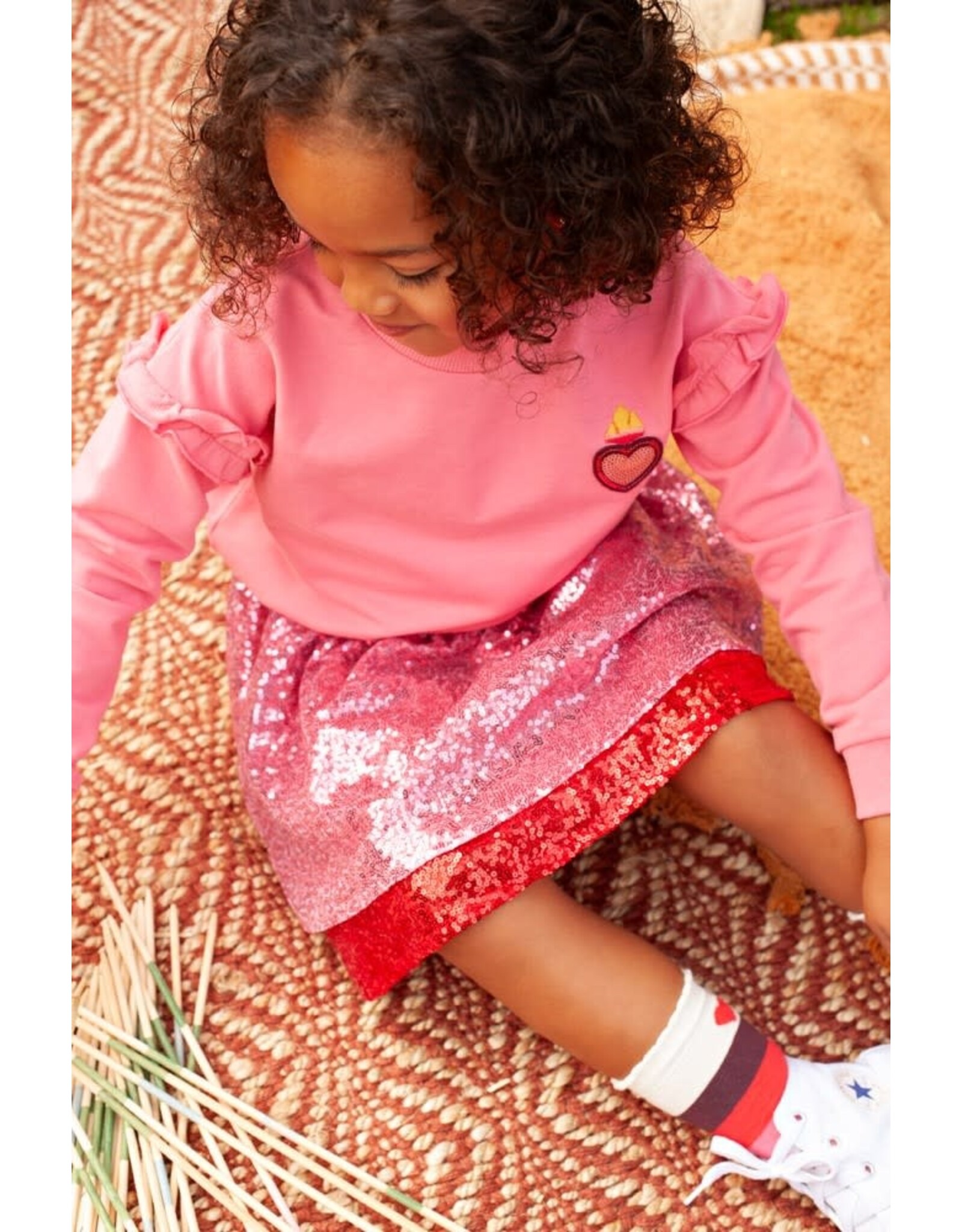 Jubel Pailetten rok - Salsa Sunset Roze