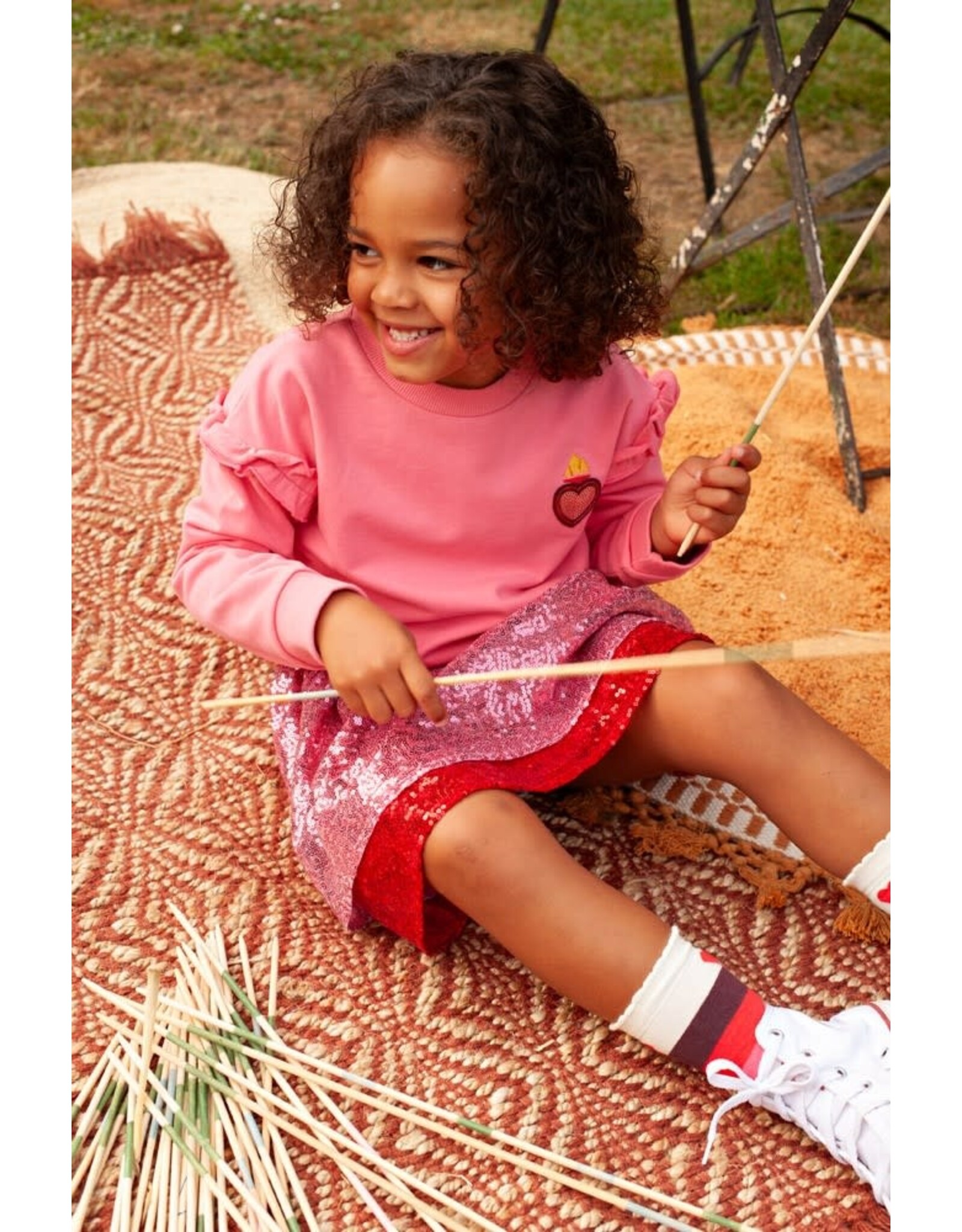 Jubel Sweater met backprint - Salsa Sunset Roze