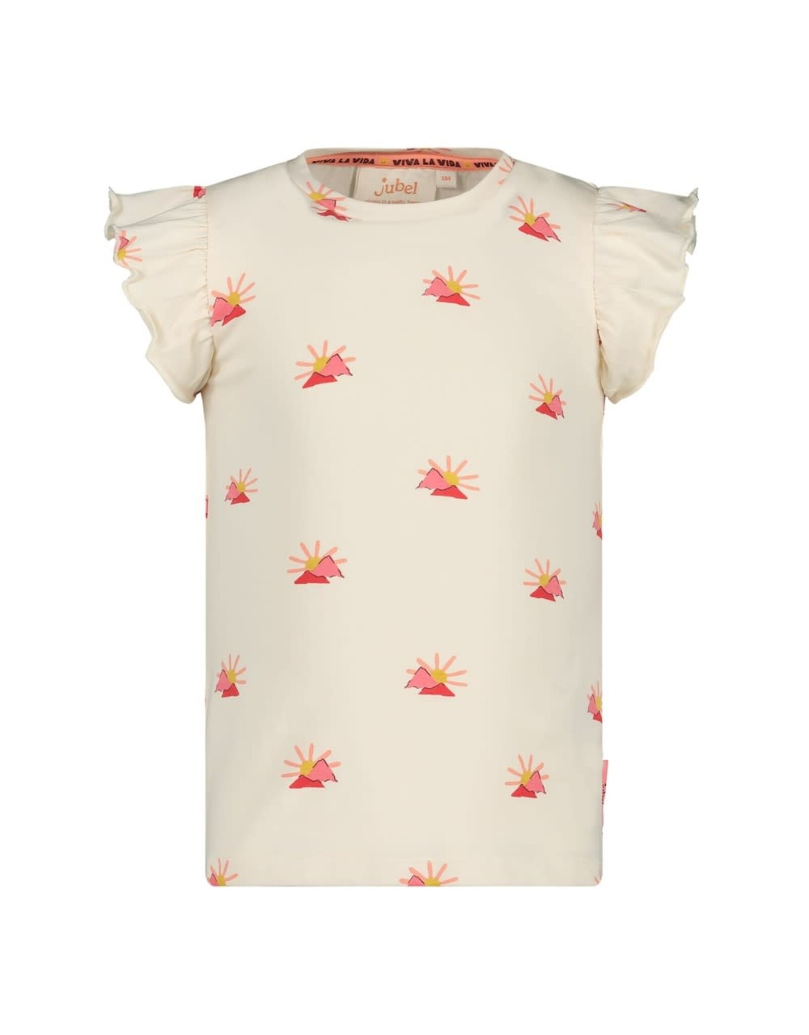 Jubel T-shirt AOP - Salsa Sunset Offwhite