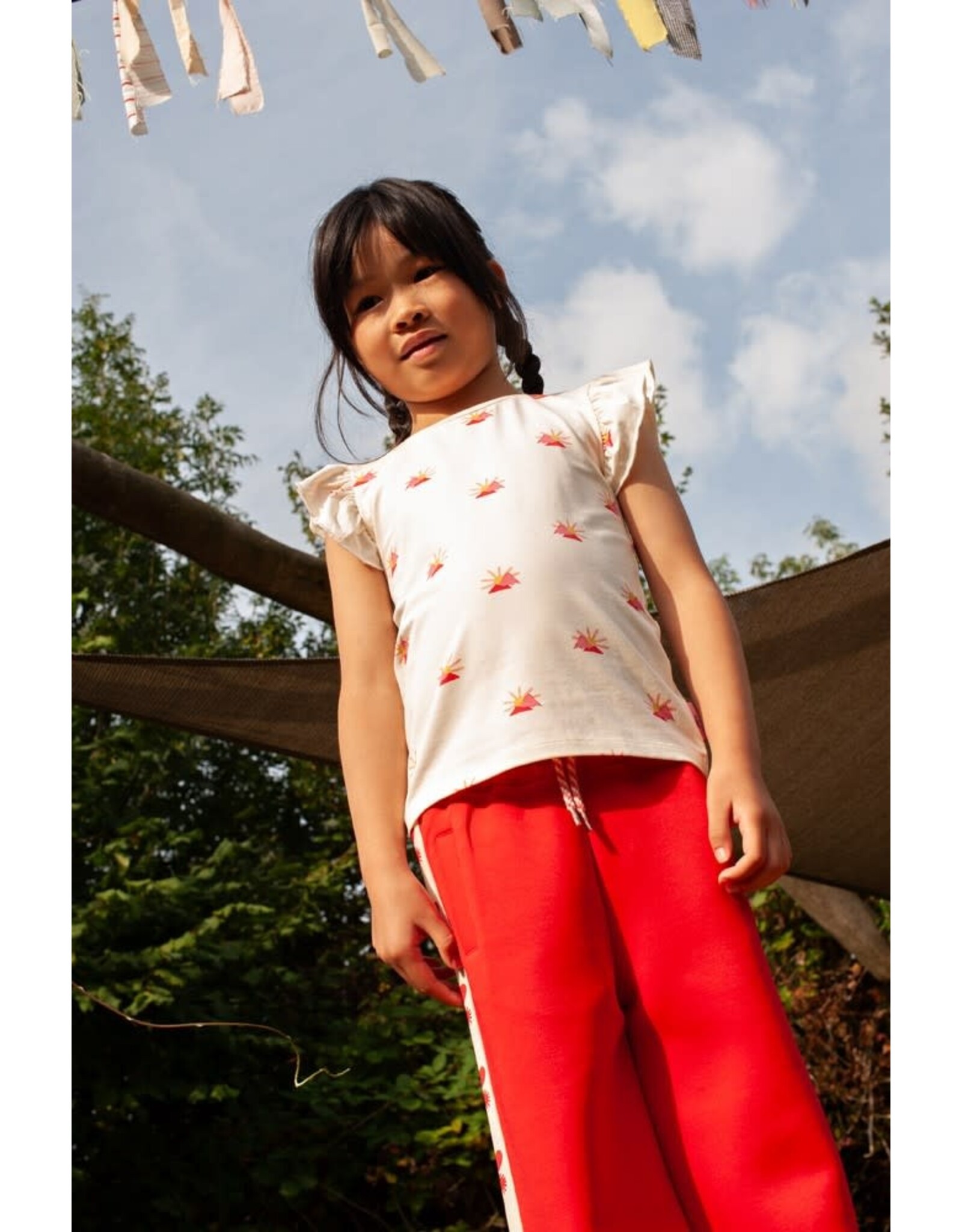 Jubel T-shirt AOP - Salsa Sunset Offwhite