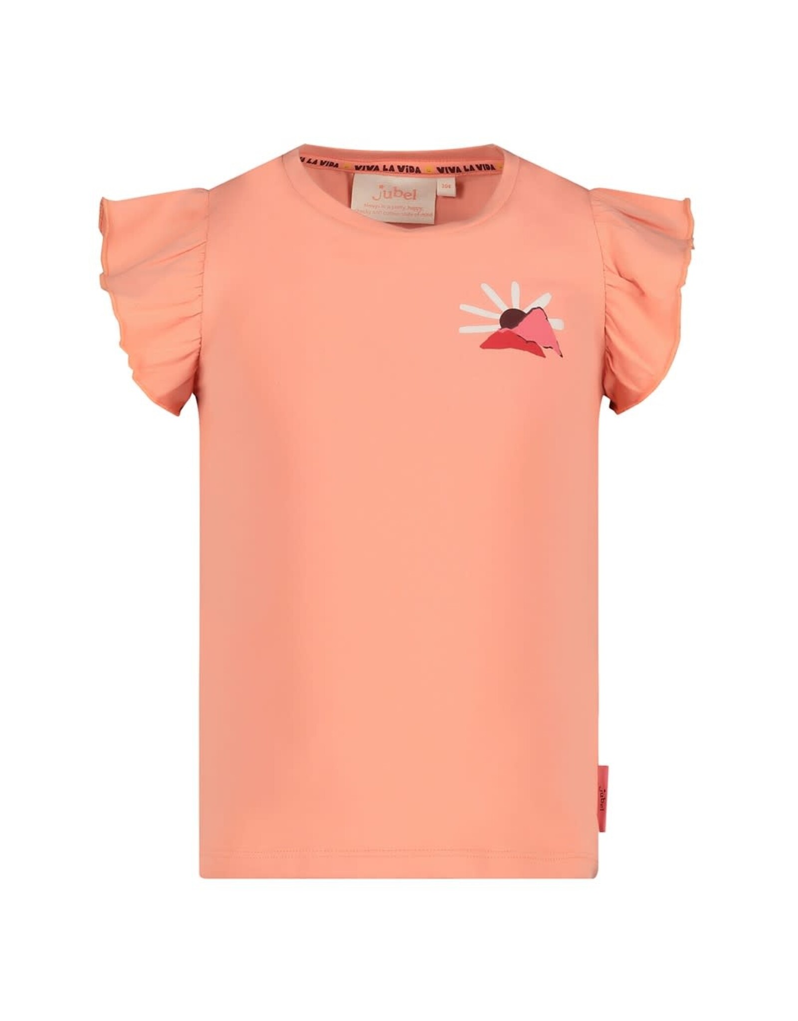 Jubel T-shirt met backprint - Salsa Sunset Zalm