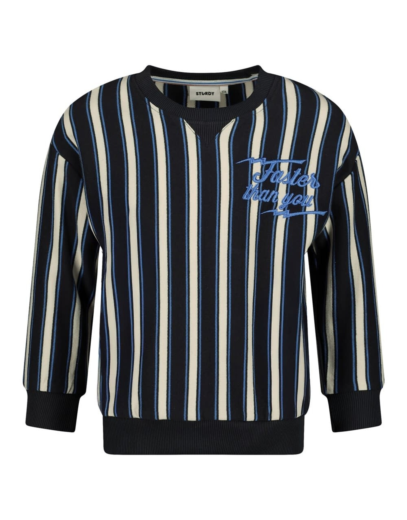 Sturdy Sweater streep - Run the Day Antraciet