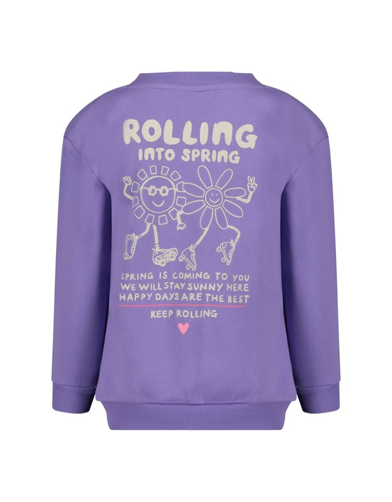 Jubel Sweater met backprint - Rolling into Spring Paars