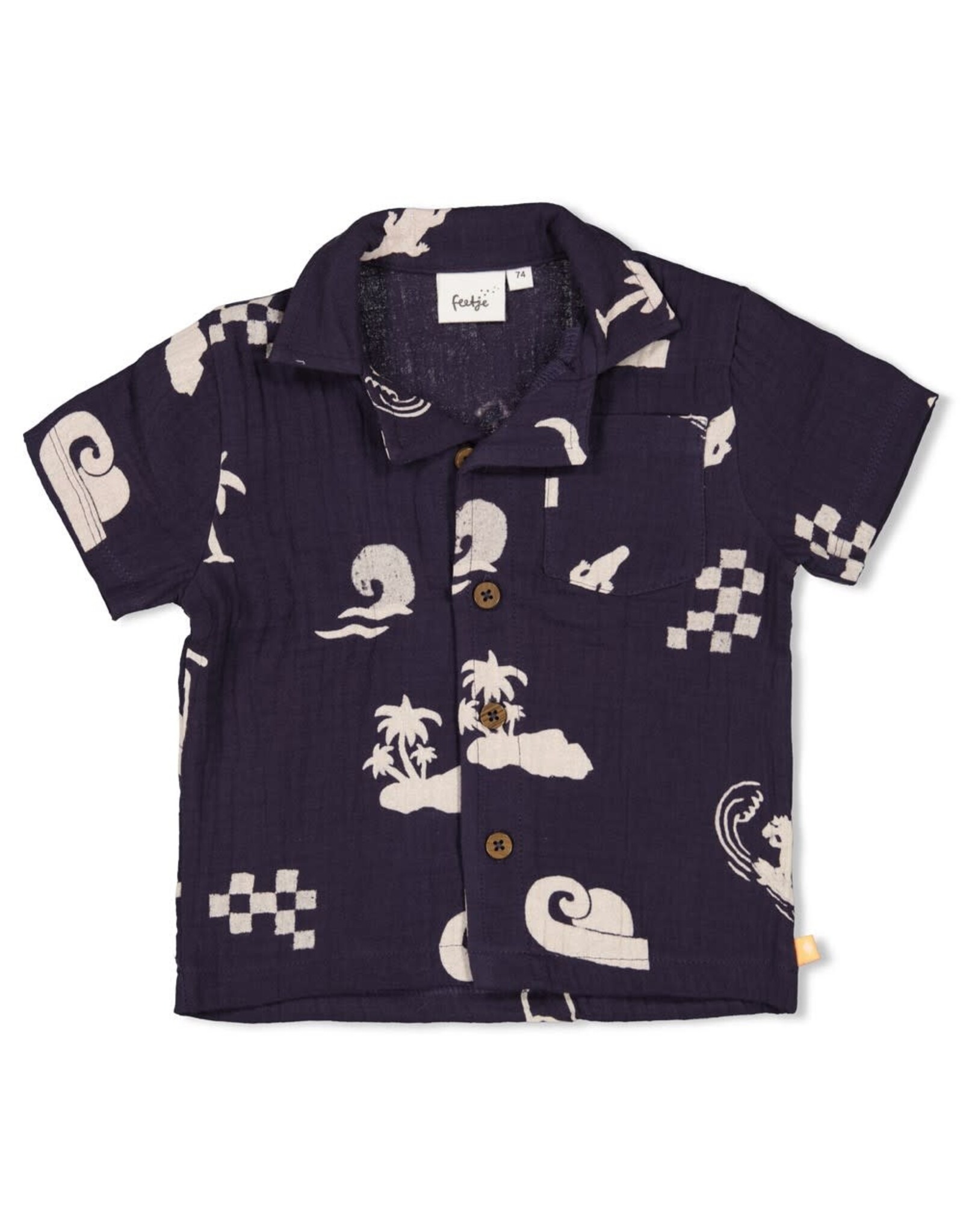 Feetje Blouse mousseline AOP - Lagoon Legends Indigo