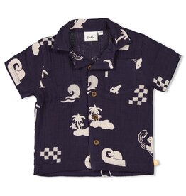 Feetje Blouse mousseline AOP - Lagoon Legends Indigo