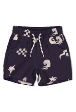 Feetje Short mousseline AOP - Lagoon Legends Indigo