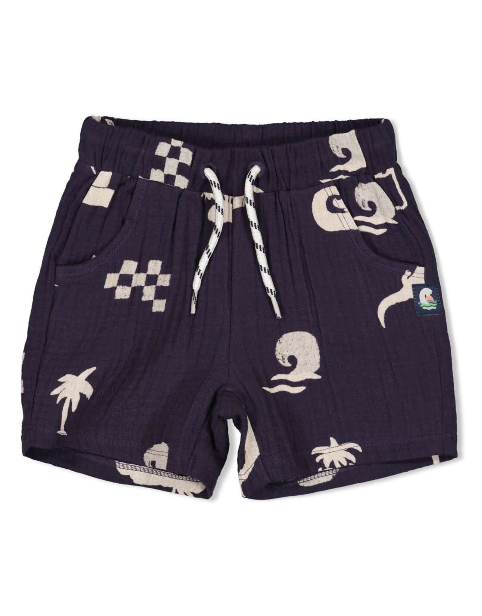 Feetje Short mousseline AOP - Lagoon Legends Indigo