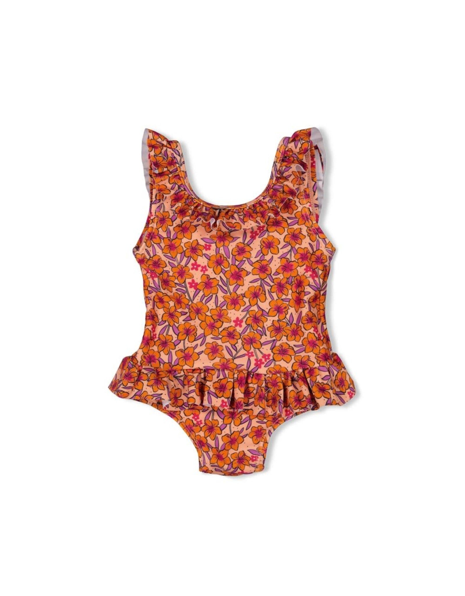 Feetje Badpak AOP - Love Peace Aloha Perzik