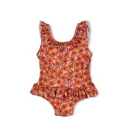 Feetje Badpak AOP - Love Peace Aloha Perzik