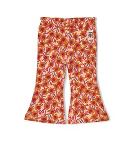 Feetje Flare broek AOP - Love Peace Aloha Perzik