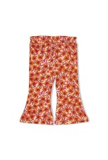 Feetje Flare broek AOP - Love Peace Aloha Perzik