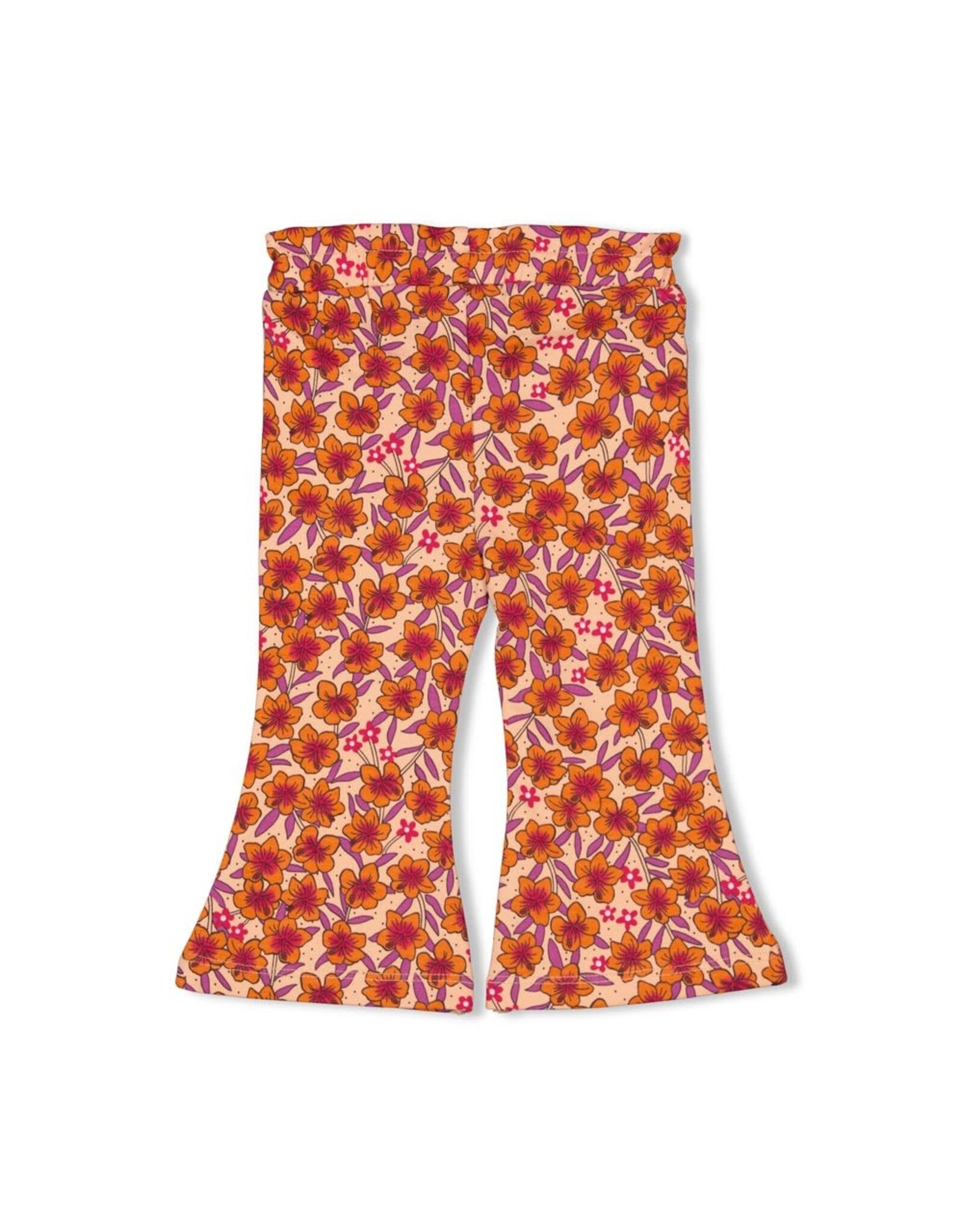 Feetje Flare broek AOP - Love Peace Aloha Perzik