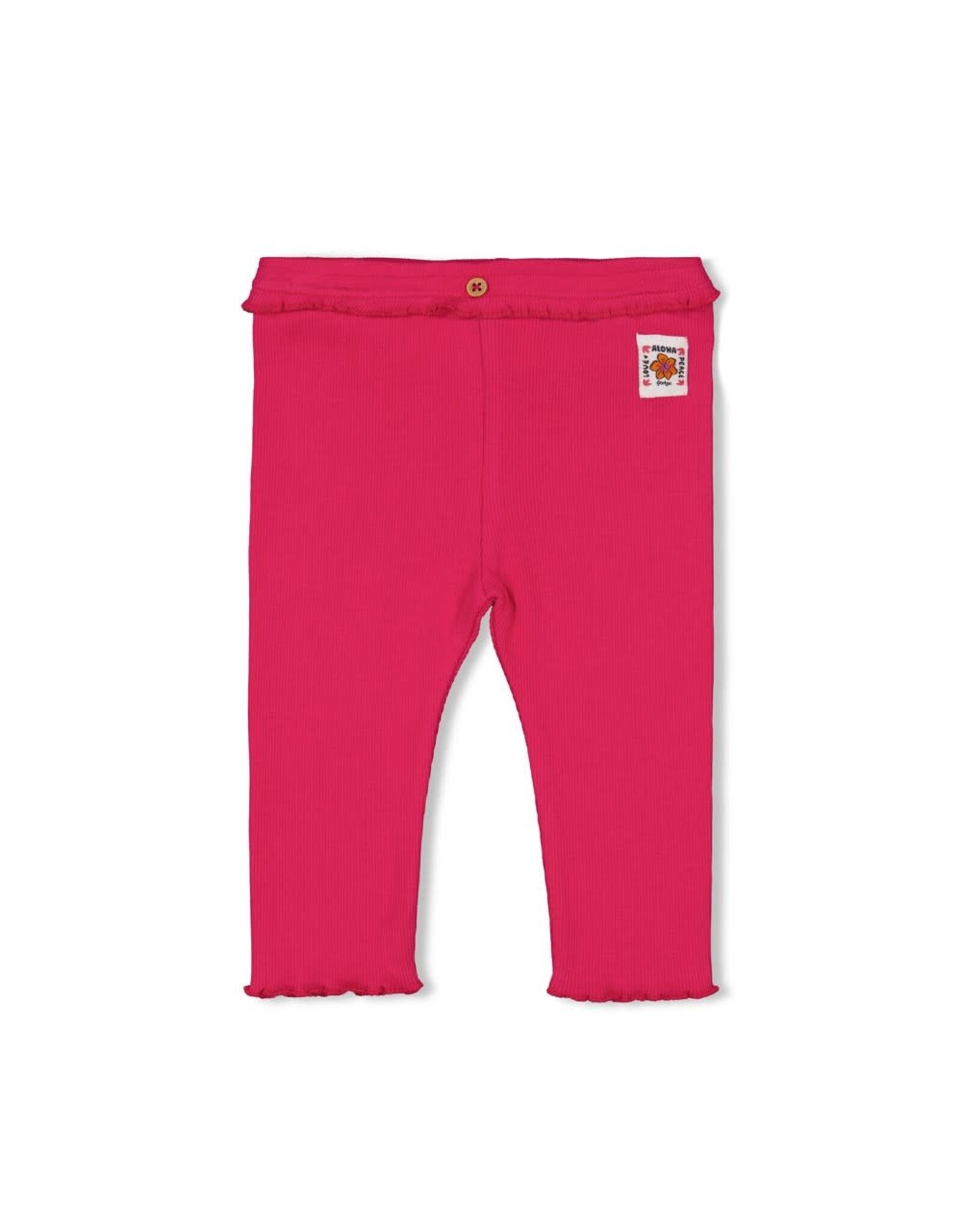Feetje Legging rib - Love Peace Aloha Fuchsia