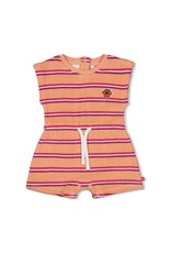 Feetje Playsuit streep badstof - Love Peace Aloha Perzik