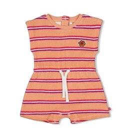 Feetje Playsuit streep badstof - Love Peace Aloha Perzik