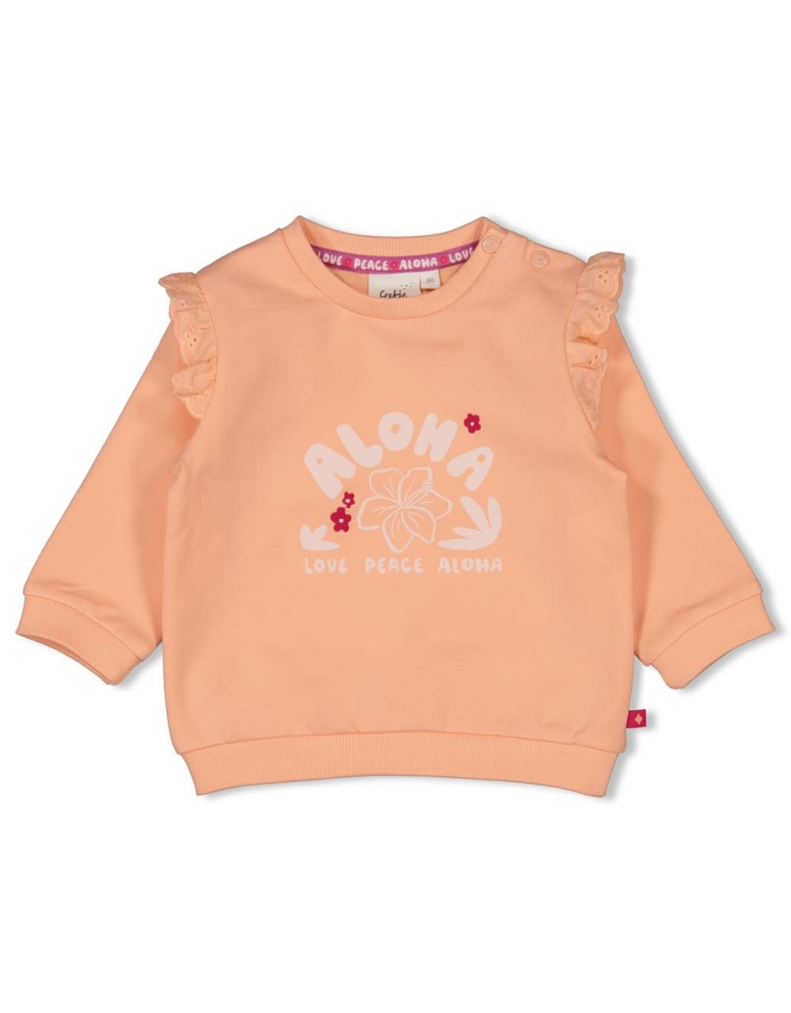 Feetje Sweater relaxed fit - Love Peace Aloha Perzik