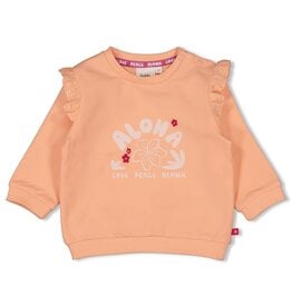 Feetje Sweater relaxed fit - Love Peace Aloha Perzik