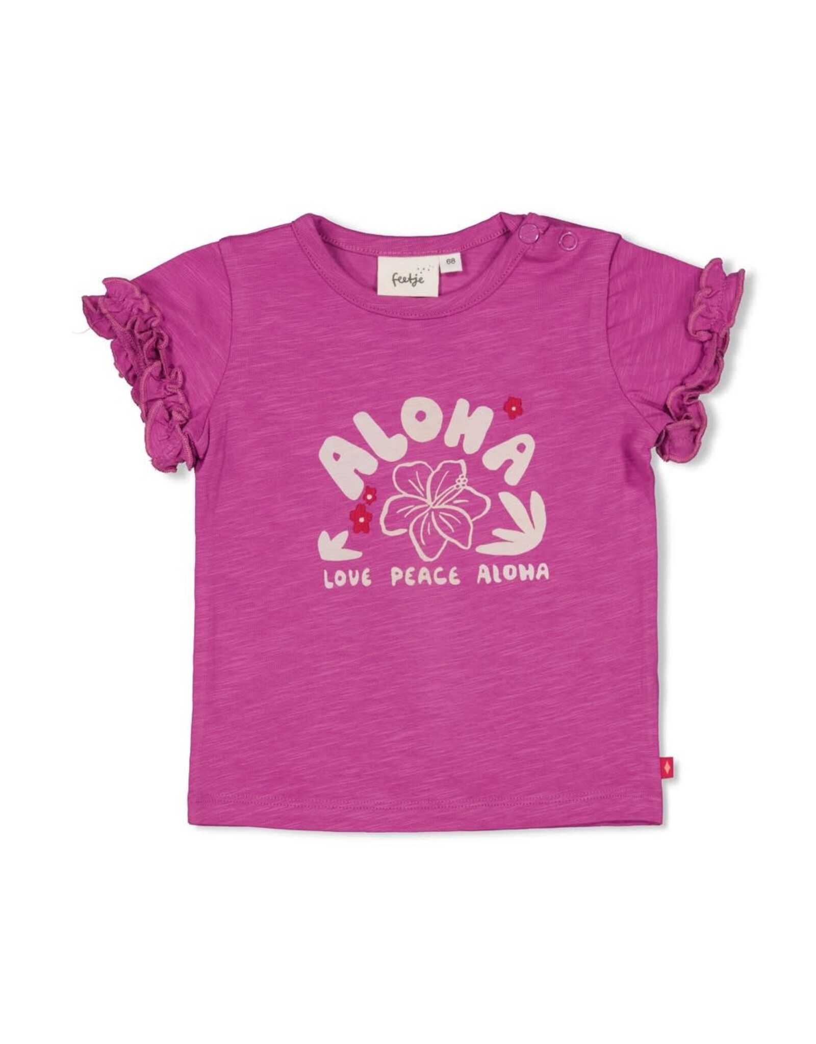 Feetje T-shirt - Love Peace Aloha Paars