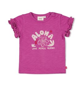 Feetje T-shirt - Love Peace Aloha Paars