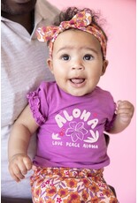 Feetje T-shirt - Love Peace Aloha Paars