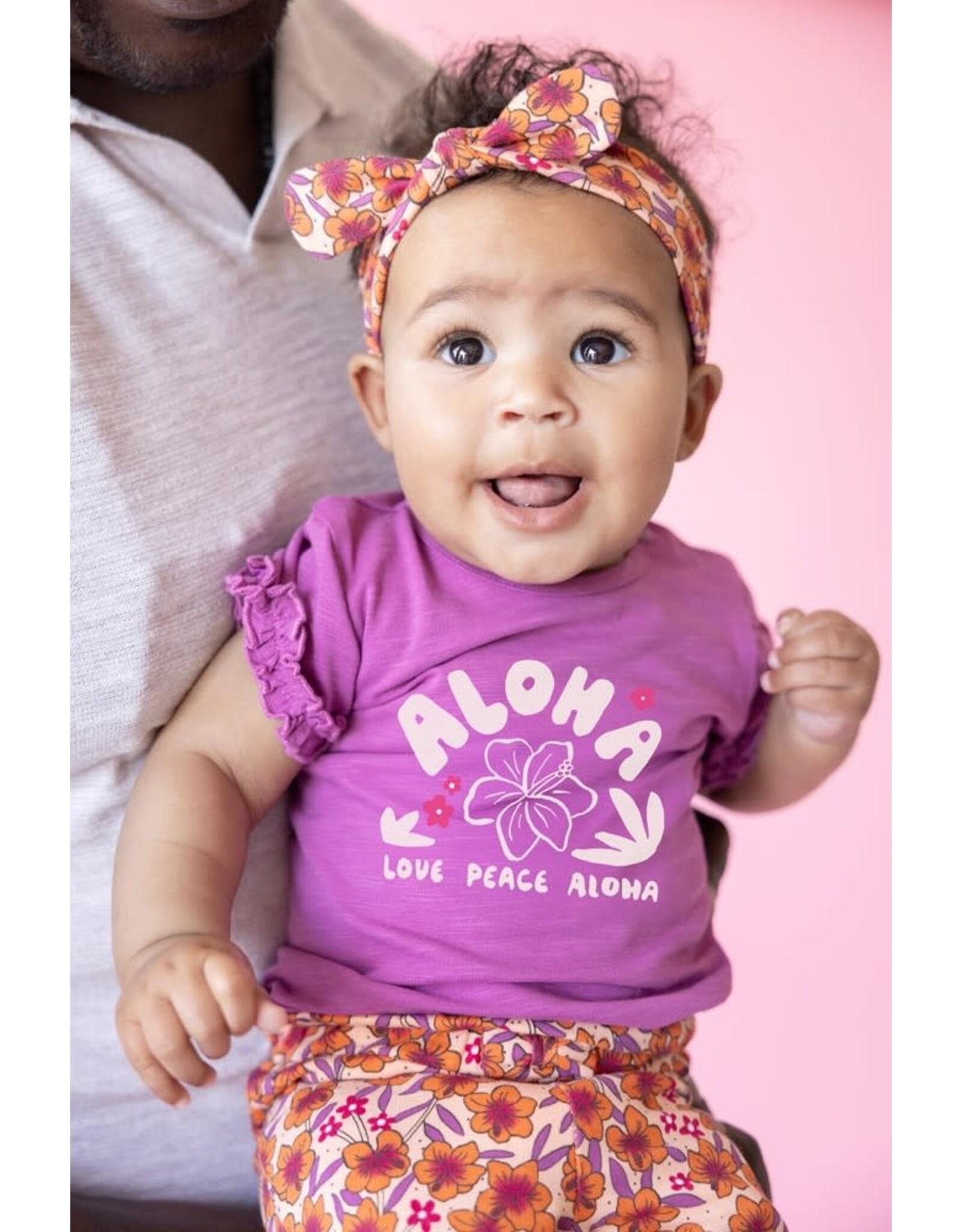 Feetje T-shirt - Love Peace Aloha Paars