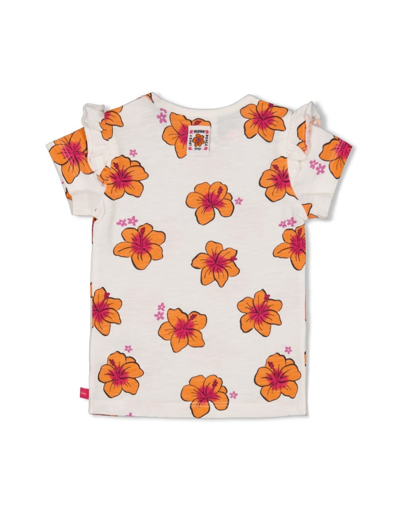 Feetje T-shirt AOP - Love Peace Aloha Wit