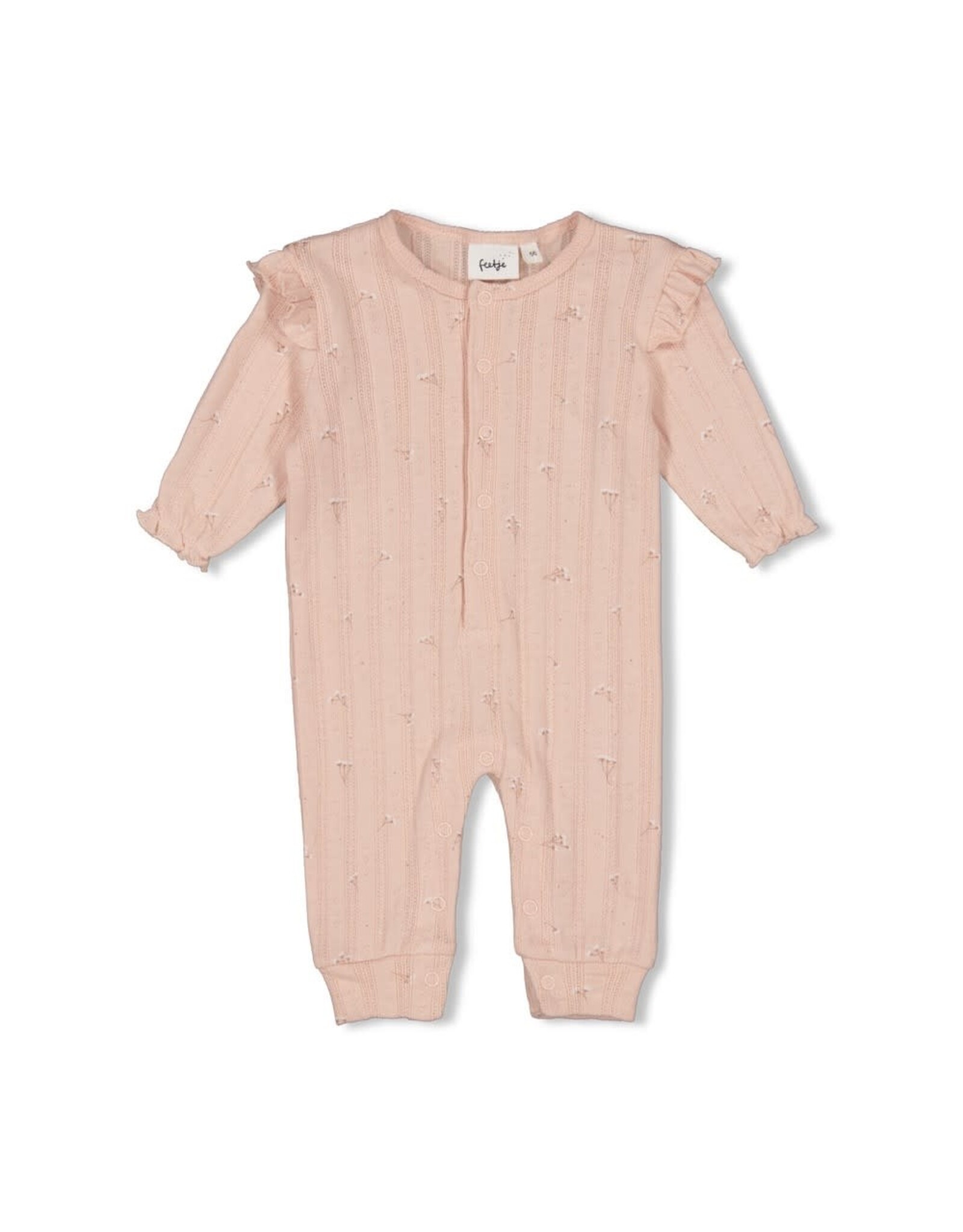Feetje Pak pointelle rib AOP - Delicate Flower l.Roze