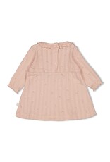 Feetje Jurk pointelle rib AOP - Delicate Flower l.Roze