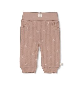 Feetje Broek pointelle rib AOP - Delicate Flower Taupe