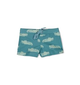 Feetje Zwembroekje AOP - You Croc my World Zeegroen