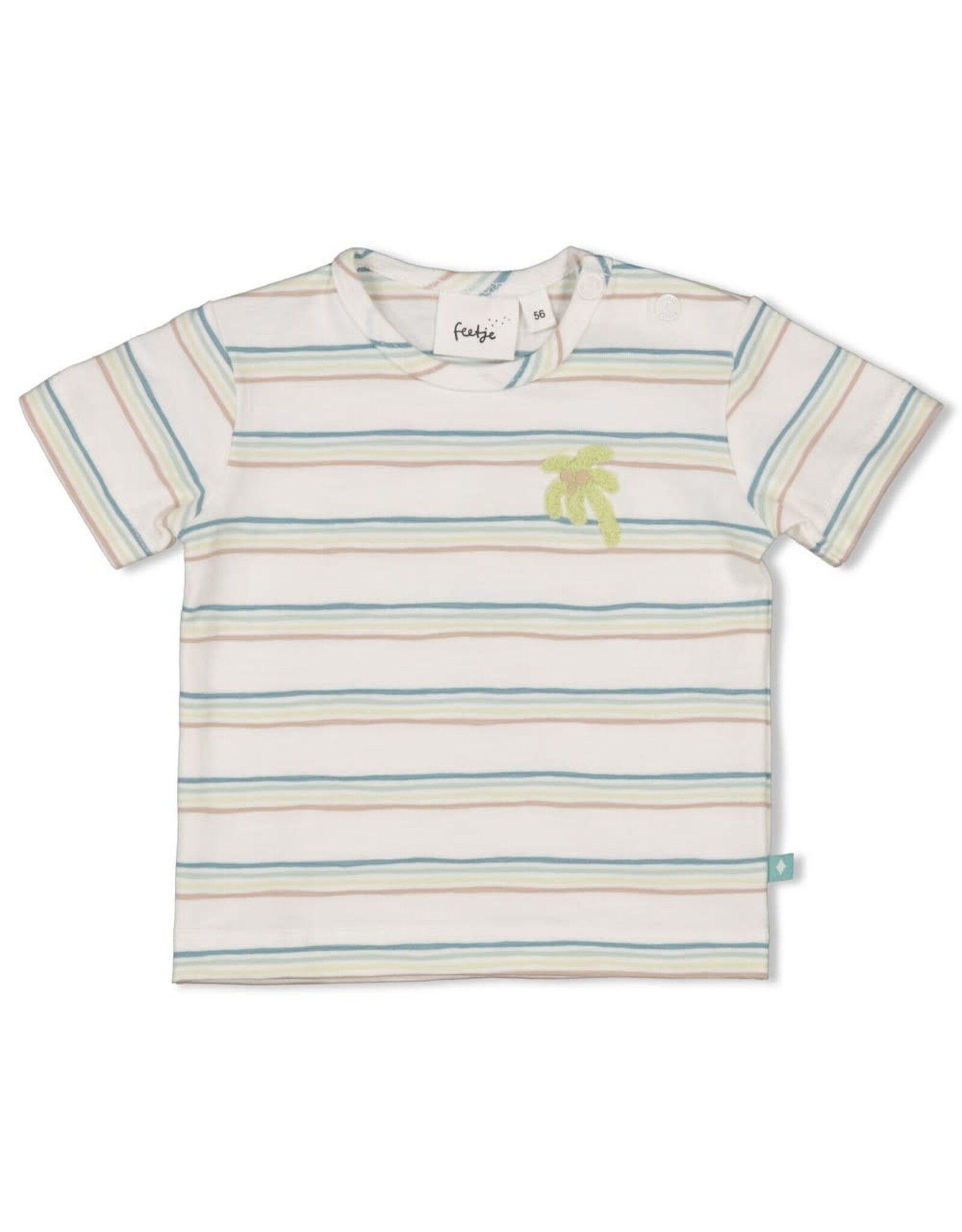 Feetje T-shirt streep - You Croc my World Offwhite