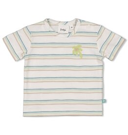 Feetje T-shirt streep - You Croc my World Offwhite