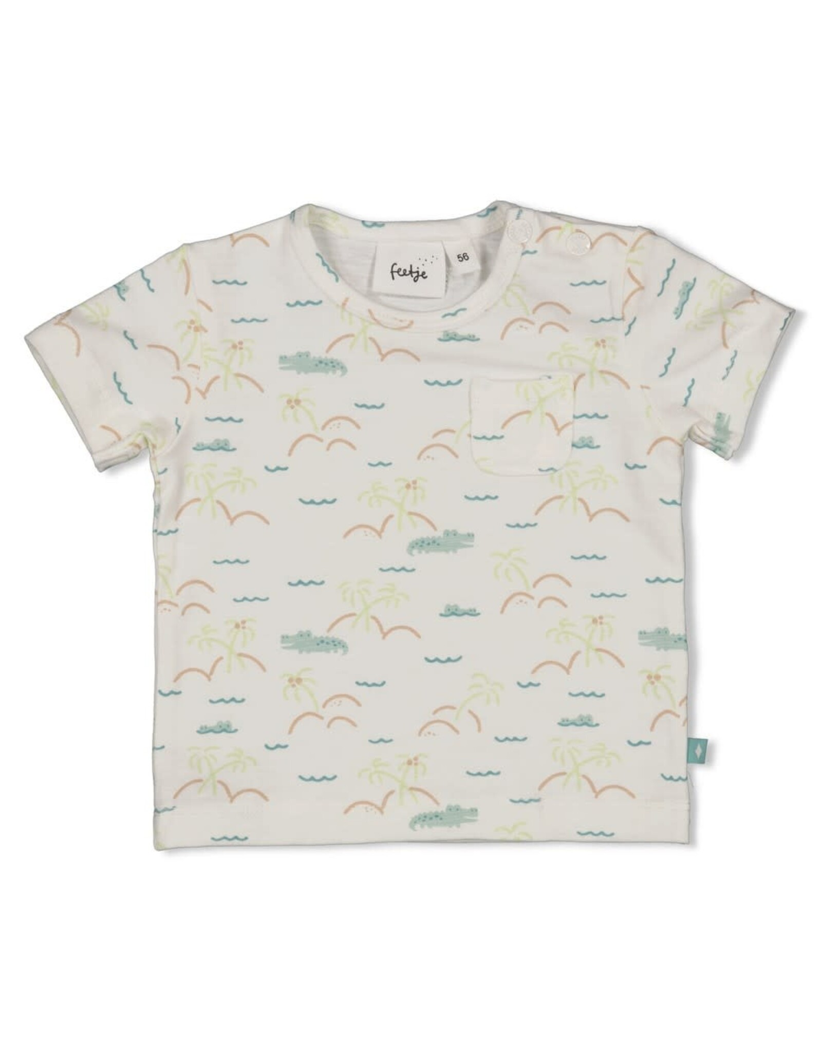 Feetje T-shirt AOP - You Croc my World Offwhite