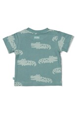 Feetje T-shirt AOP - You Croc my World  Zeegroen