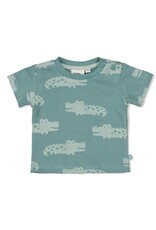Feetje T-shirt AOP - You Croc my World  Zeegroen