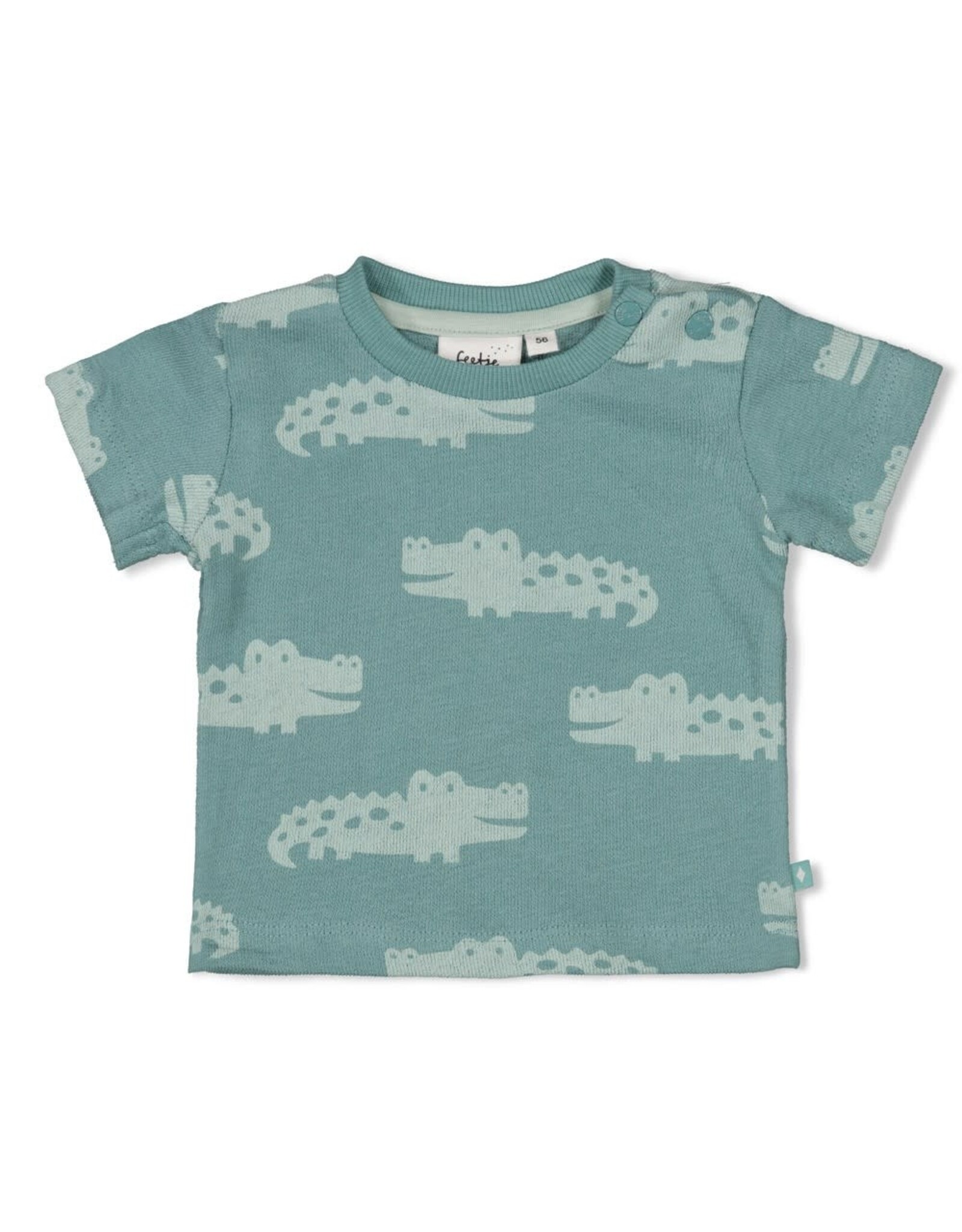 Feetje T-shirt AOP - You Croc my World  Zeegroen