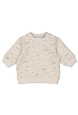 Feetje Sweater AOP relaxed fit - You Croc my World Offwhite melange