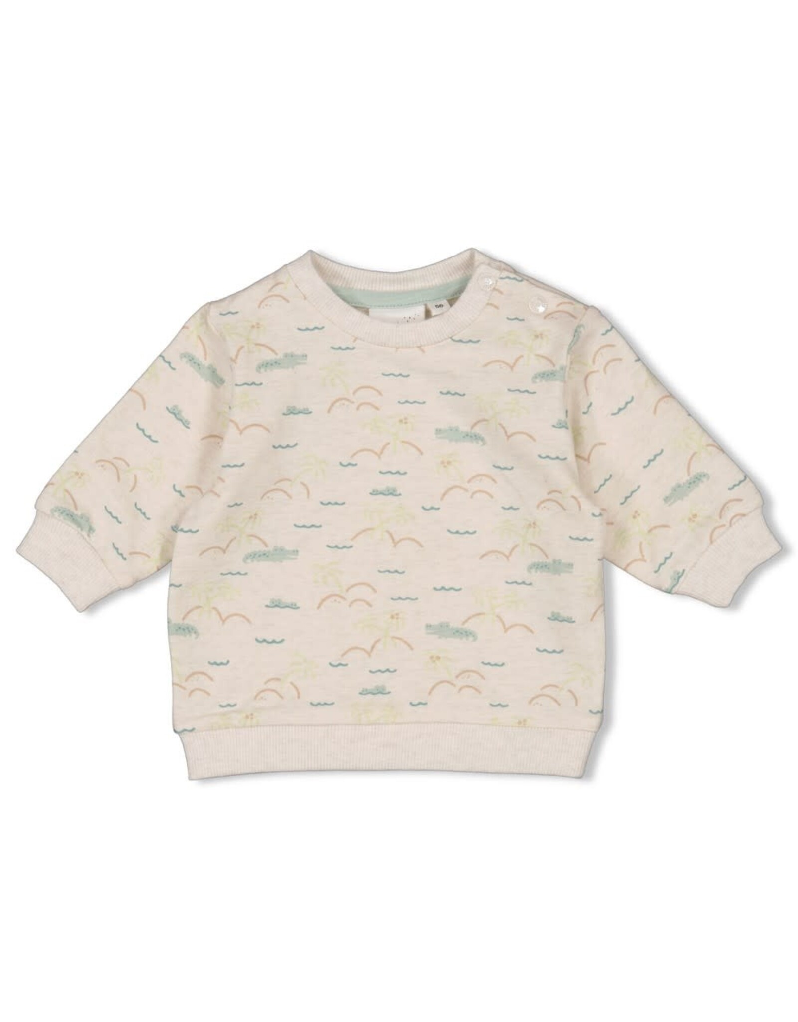 Feetje Sweater AOP relaxed fit - You Croc my World Offwhite melange