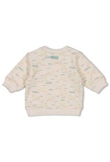 Feetje Sweater AOP relaxed fit - You Croc my World Offwhite melange