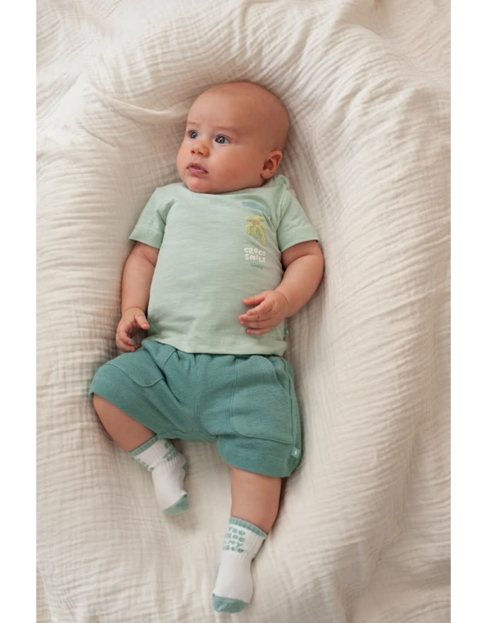 Feetje Short - You Croc my World Zeegroen