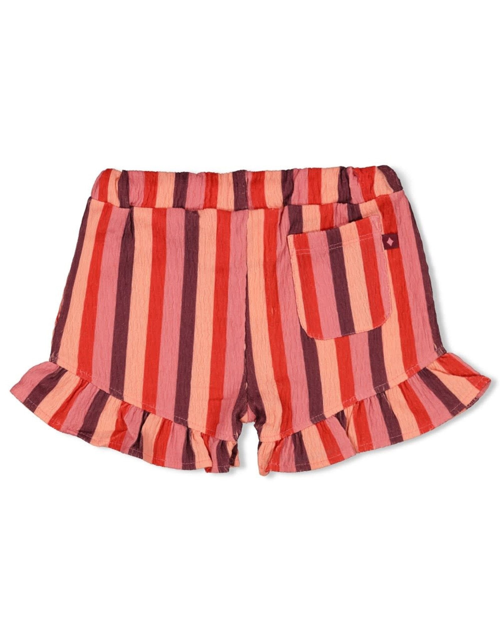 Feetje Short streep seersucker - Salsa Sunset Zalm Feetje