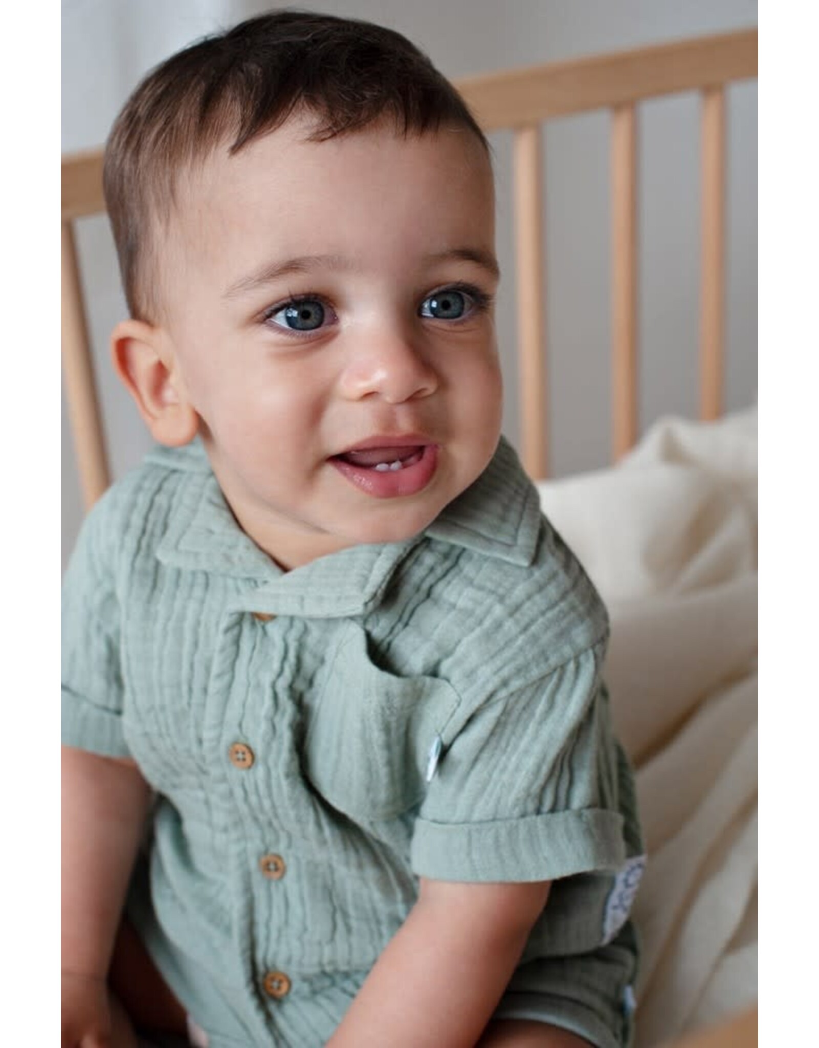 Feetje Blouse mousseline - Summer Woven Zeegroen