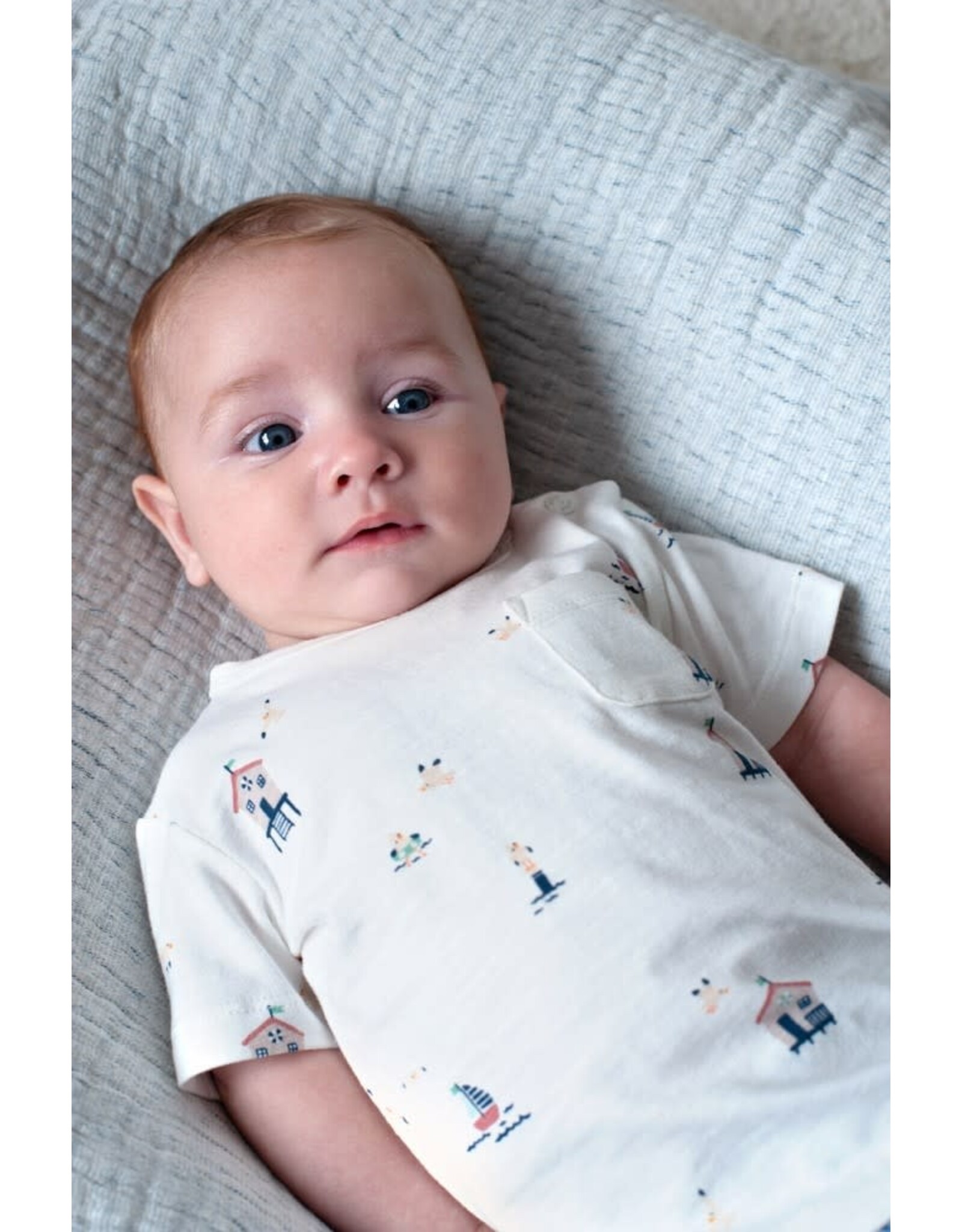 Feetje T-shirt AOP - Seaside Happiness Offwhite