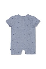 Feetje Kort pakje rib AOP - Blue Ocean Blauw melange