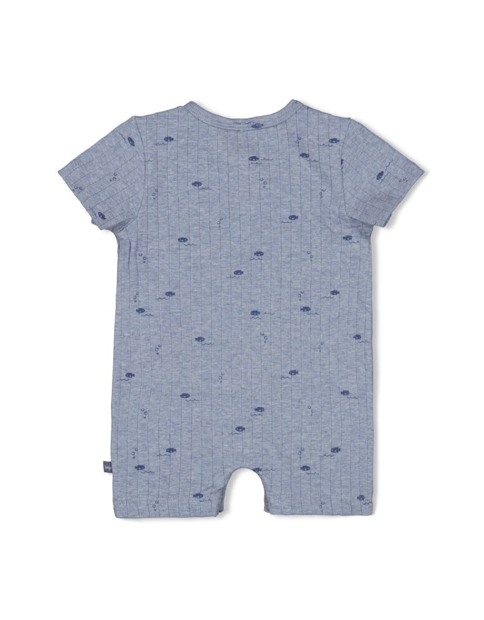 Feetje Kort pakje rib AOP - Blue Ocean Blauw melange