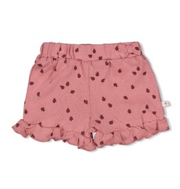 Feetje Short ajour rib AOP - Ladybug Roze