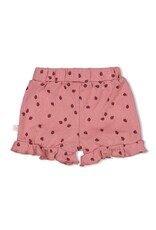 Feetje Short ajour rib AOP - Ladybug Roze