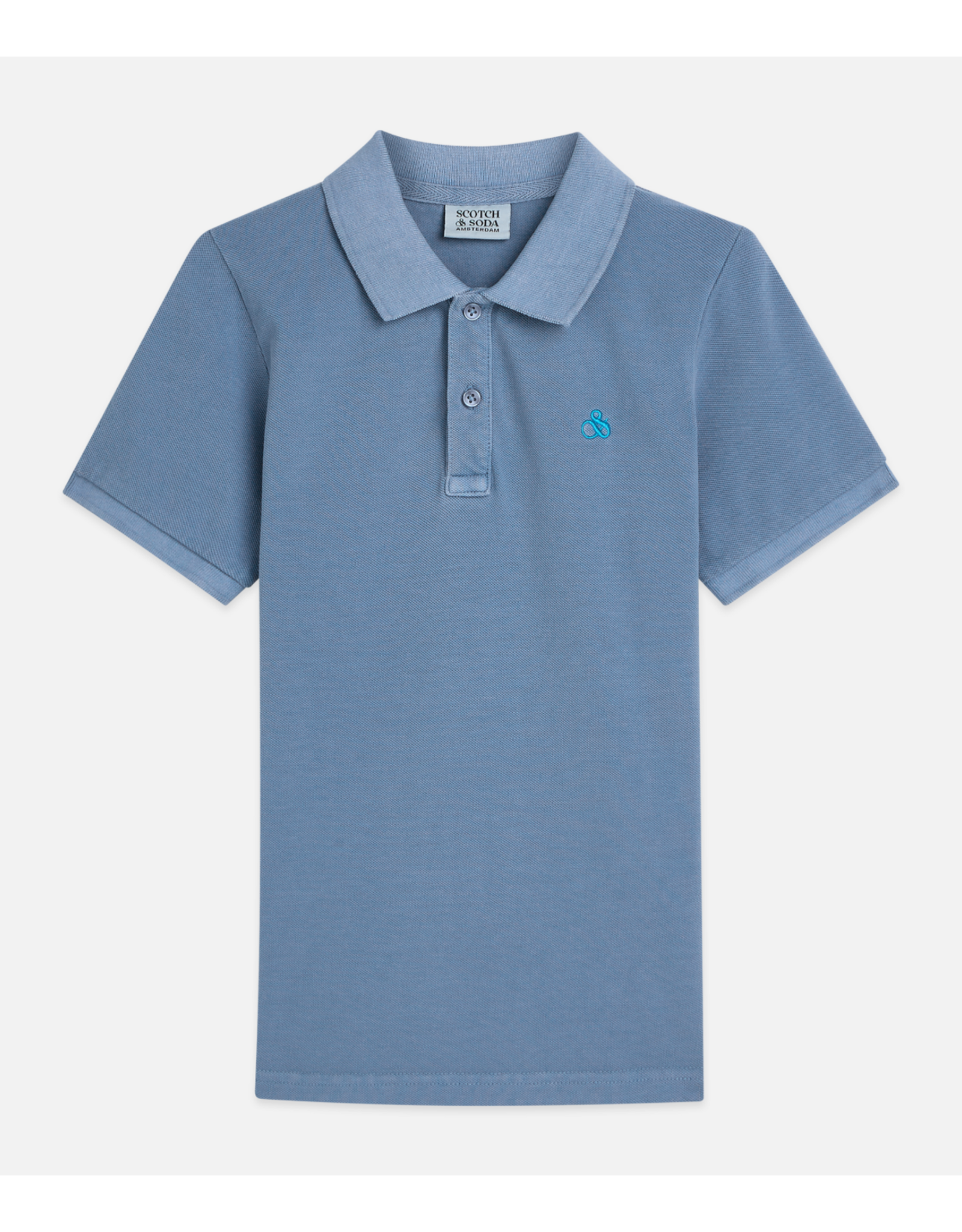 Scotch & Soda SEASONAL CORE CHEST EMBROIDERY PIQUE  GARMENTDYED POLO CAPTAIN BLUE