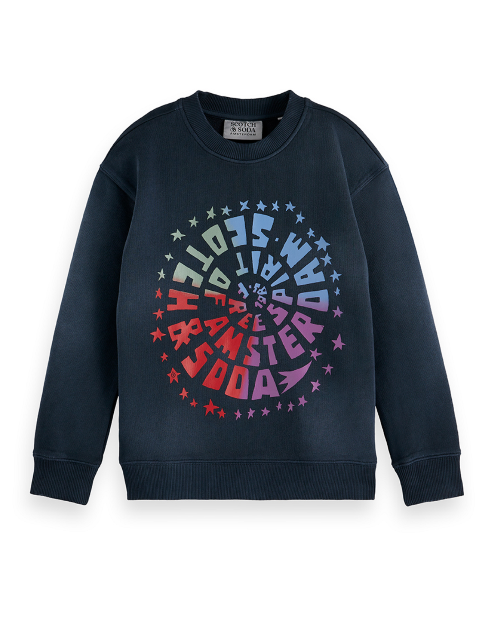 Scotch & Soda FRONT ARTWORK RELAXEDFIT WASHED SWEATSHIRT CARBON